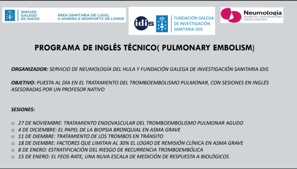 Programa de inglés técnico (PULMONARY EMBOLISM)